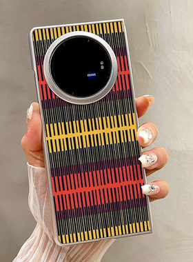 热瓜适用VIVOXFold5手机壳折叠屏保护套银色质感黑色皮革油边新款时尚xfold3pro/xfold2高档翻盖视窗全包套