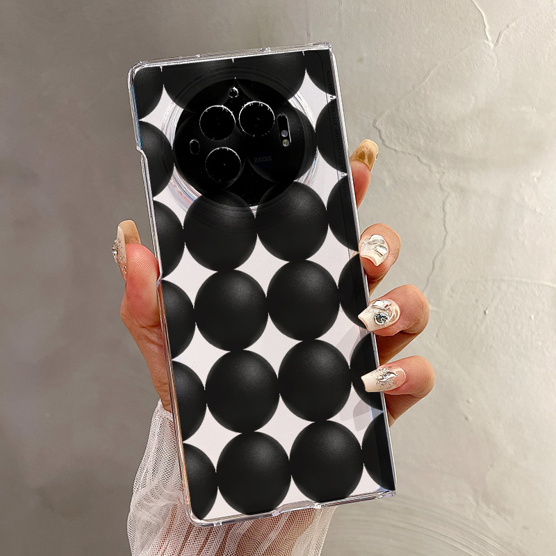 热瓜适用于VIVOXFold5/xfold3pro/xfold2手机壳折叠屏保护套新款高档气质UV透明壳全包防摔套渐变排列小圆球