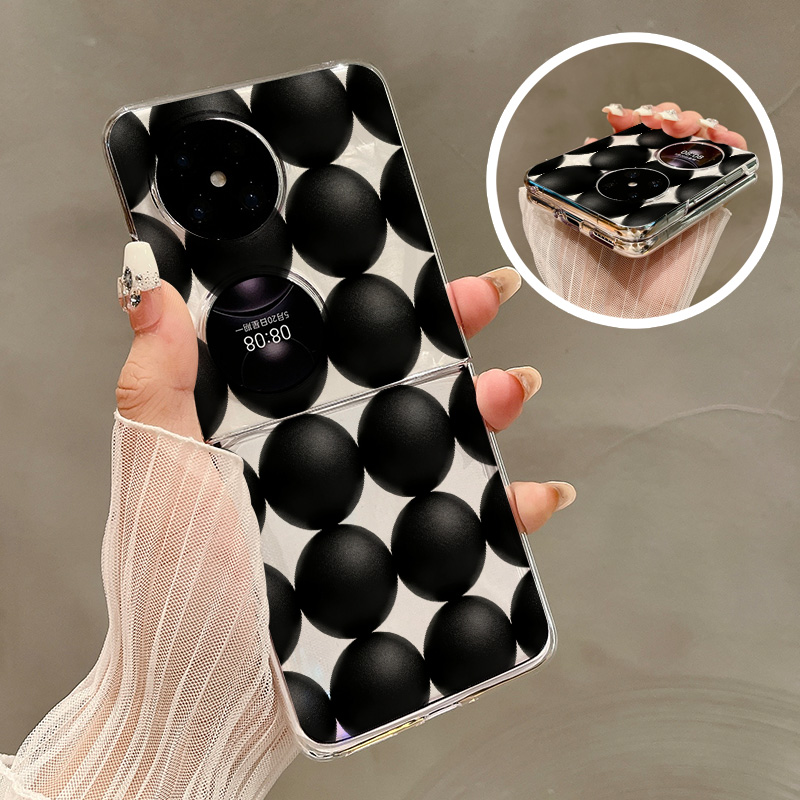 热瓜适用于华为P50pocket/Pocket2/pocketS手机壳折叠屏保护套新款气质高档UV透明壳全包防摔套渐变排列圆球