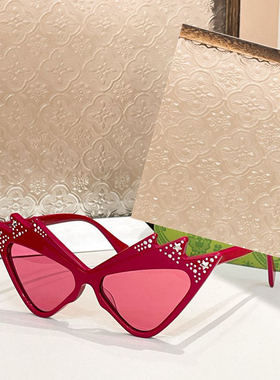 猫眼大框时尚遮阳墨镜男女款镶钻