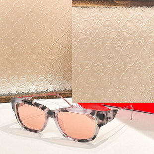 新款 遮阳墨镜男防紫外线粉玳瑁黑银棕 板材方形太阳眼镜女2002时尚