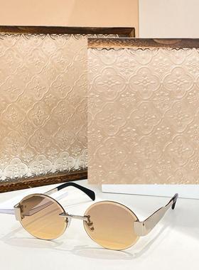 圆形无框时尚复古风遮阳墨镜男女