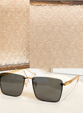金属方形半框太阳眼镜男士40119U时尚休闲遮阳墨镜女防紫外线金灰