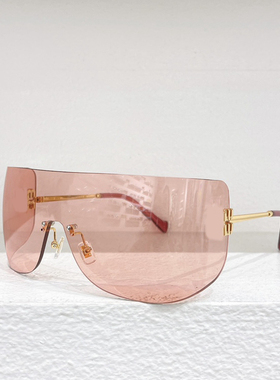 金属无框太阳眼镜54Y男女通用时尚个性遮阳墨镜挡风片防紫外线粉