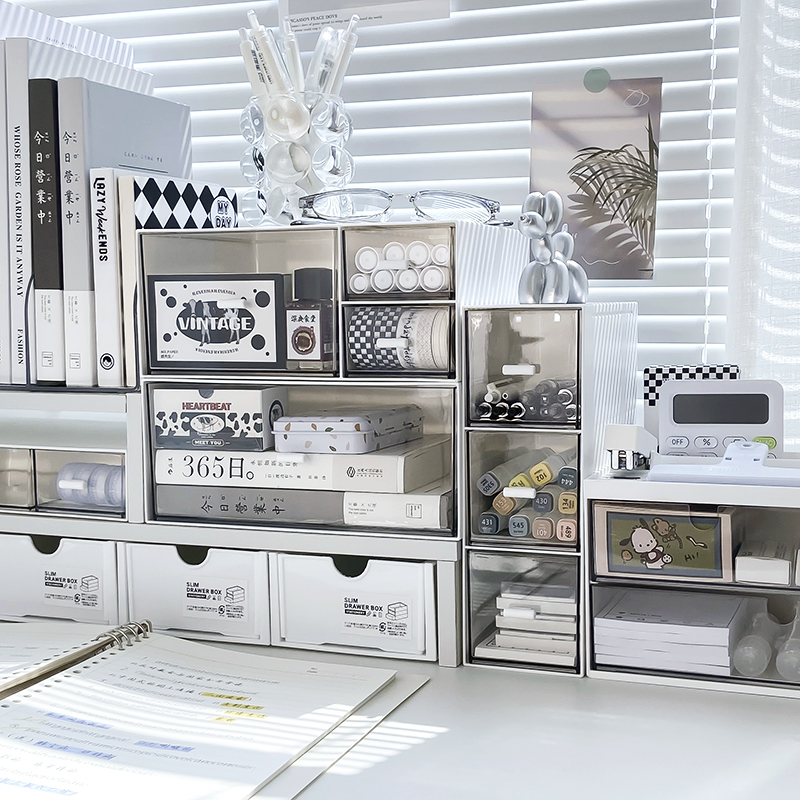 抽屉式桌面收纳盒透明亚克力