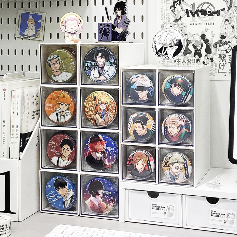 桌面吧唧收纳盒多层分格大容量