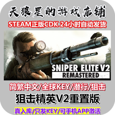 STEAM/狙击精英V2重置版/全球key