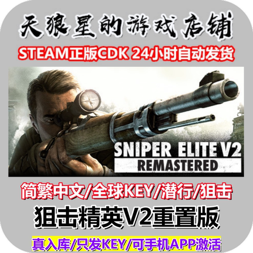 STEAM/狙击精英V2重置版/全球key