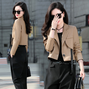 高档海宁真皮皮衣短款外套女2026春秋季新款黑色翻领绵羊皮夹克