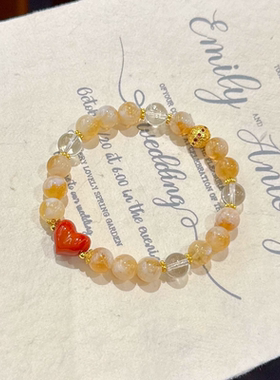 天然水晶黄水晶手串黄塔晶手链招财转运女手饰古风手工首饰饰品