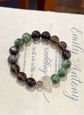 天然绿透辉多宝水晶手串女款手链精致轻奢小众大珠子情侣手饰礼物