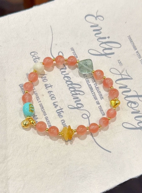 天然水晶南红手串女玛瑙菩提手链生日礼物小众精致手饰送女友好运