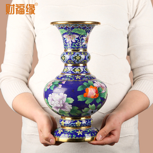 景泰蓝花瓶工艺品摆件牡丹花北京传统特色礼物商务礼品送领导老外