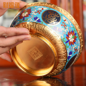 景泰蓝碗花瓶福禄寿喜贺寿祝寿礼物外事礼品商务北京特色手工艺品