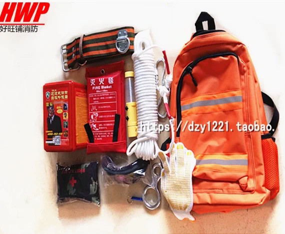 高层火灾高楼逃生缓降器背包地震应急救生绳家庭消防安全套装户外