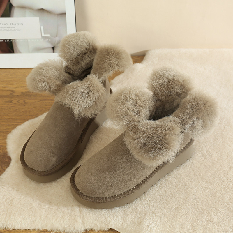 2024冬季新款四叶草雪地靴女皮毛一体短靴子加绒加厚保暖厚底棉鞋,女鞋,时尚雪地靴,淘宝优惠券,粉丝福利购,淘宝优惠卷