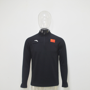 ANTA/安踏2021赞助中国代表团国家队基础黑长袖运动T恤衫套头国服