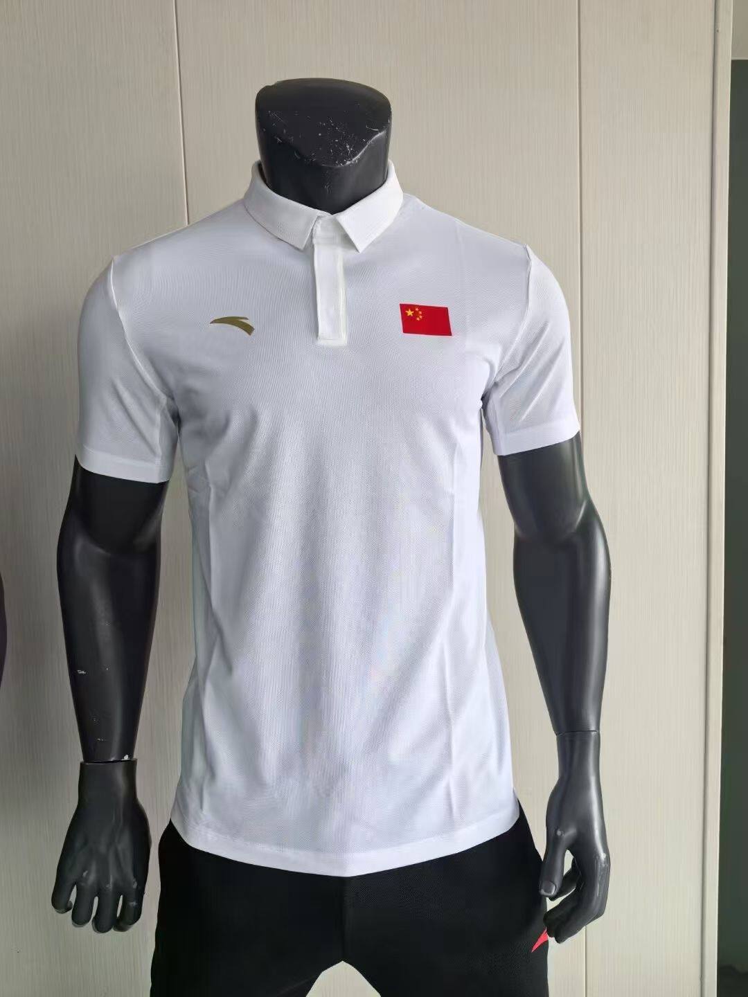 安踏赞助2025中国代表团国服polo衫翻领白色运动短袖速干短袖国服
