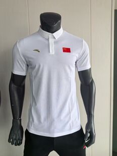 安踏赞助2025中国代表团国服polo衫翻领白色运动短袖速干短袖国服