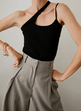 PIXIE MARKET正品代购PENELOPE ASYMMETRIC TANK不规则背心弹力