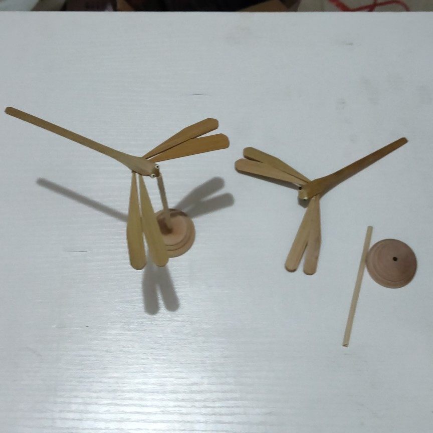 新款平衡鸟竹蜻蜓 木质平衡老鹰魔术竹制摆件 科学小制作实验玩具