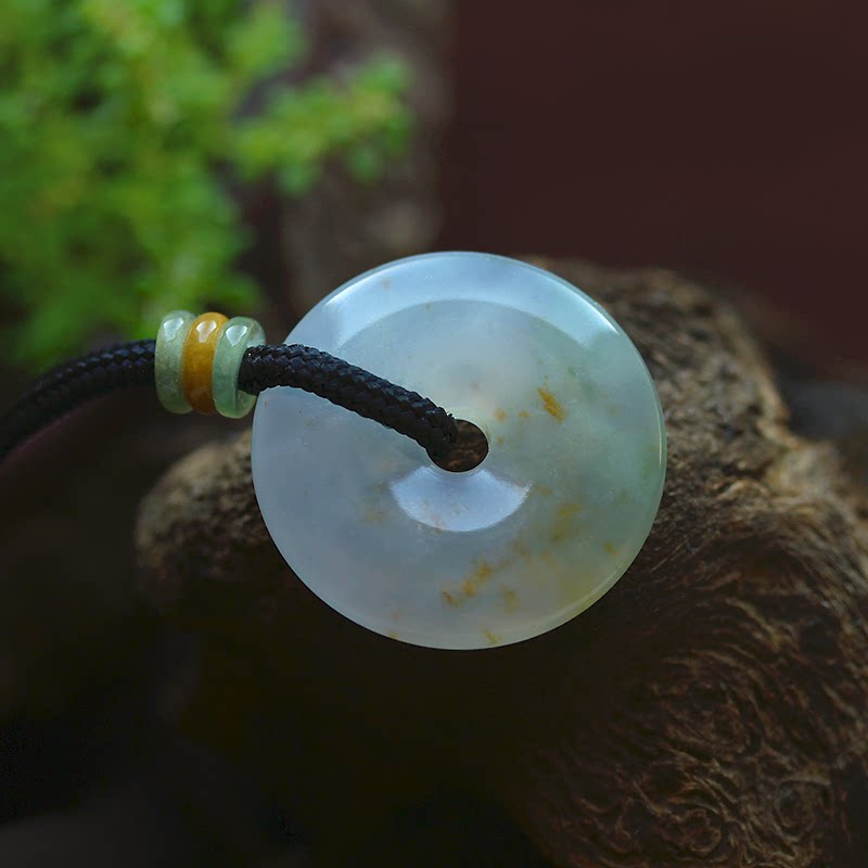 黄紫绿翡翠a货平安扣挂件怀古吊坠糯冰种缅甸玉石天然珠宝证书576