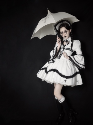 [Meewmew Living Museum] Milkymew Tailinger Coperative Gothic Silk Printing Пагода лолита зонтик