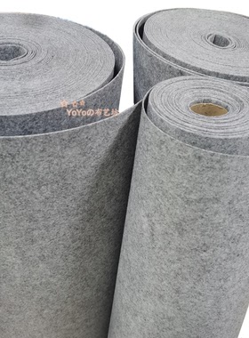 麻灰色毛毡针刺无纺布墙面黑板背景不织布内胆包面料 2 3 5mm加厚