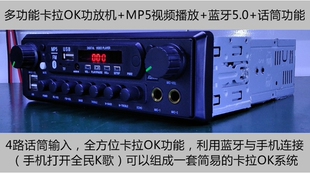 无线话筒 厂家直销 车载卡拉OK FM收音 蓝牙 客车车载功放机 MP5