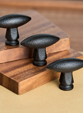 屿铜法式黄铜柜门小拉手衣柜门抽屉橱柜家具高级感黑色柜子门把手