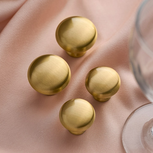 屿铜现代简约黄铜蘑菇衣柜门拉手