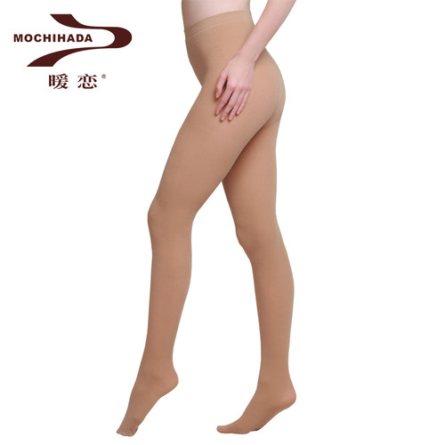 WB68薄款拉毛波点连裤袜女士