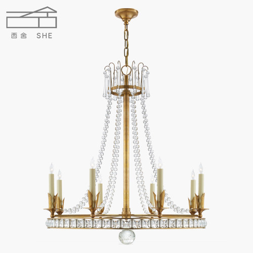 VC1:1Regency全铜美式复古别墅餐厅卧室水晶吊灯设计师款客厅吊灯