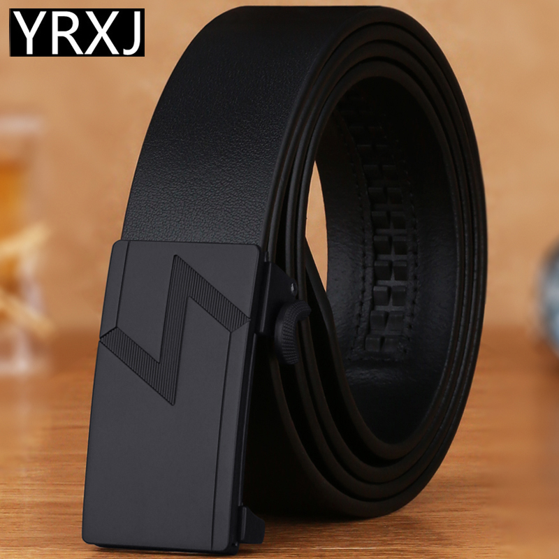 yrxj男士休闲自动扣头层牛皮皮带