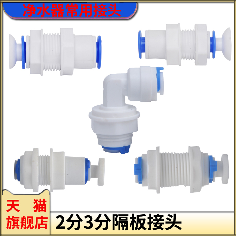 净水器2分隔板接头pe快速直通