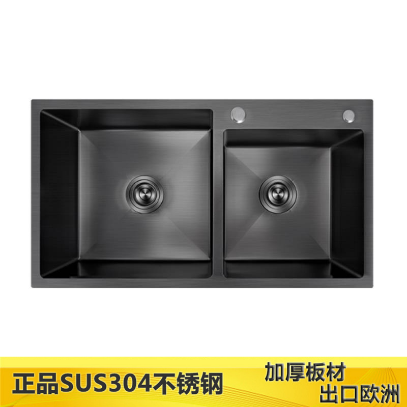 82x45 80x45 75x41 厨房手工台上台下SUS不锈钢厨房纳米水槽橱柜