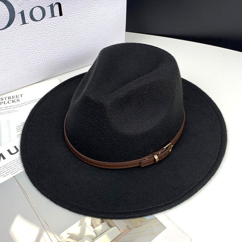 英伦复古黑色爵士帽女百搭优雅