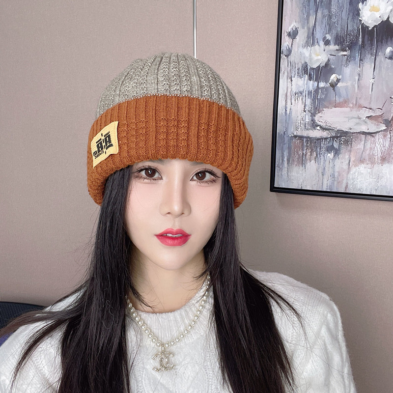 冬季可多种戴法毛线帽子女保暖百搭针织帽加厚堆堆帽休闲冷帽男士
