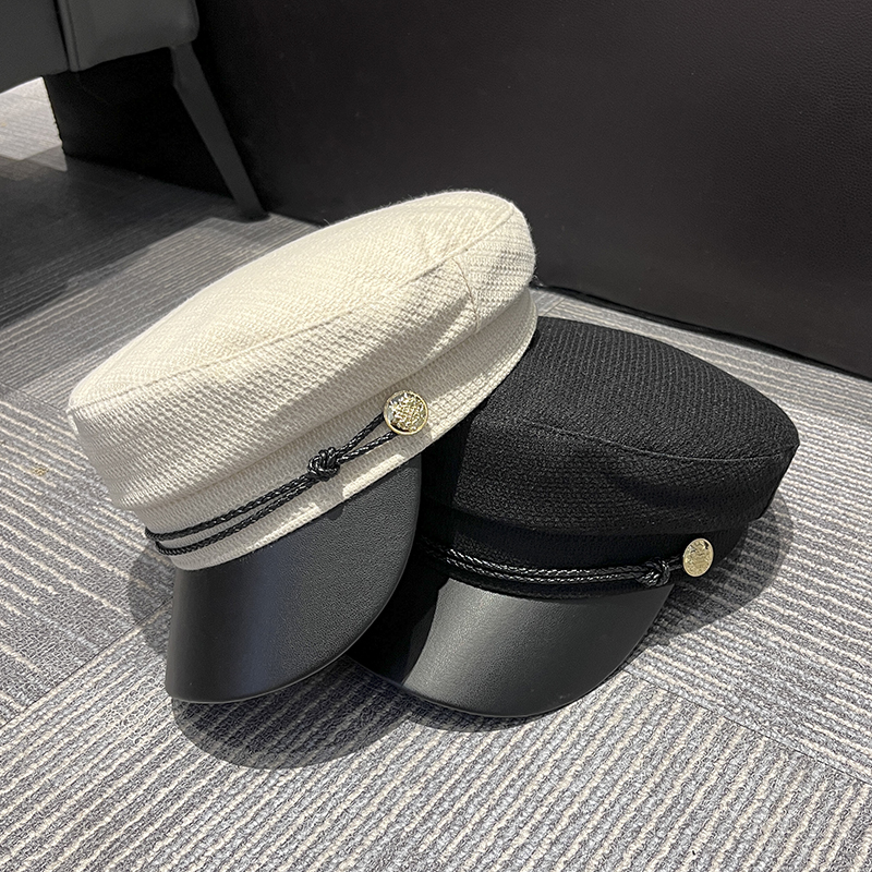 网红黑色英伦复古平顶帽子女春秋季潮酷韩版八角帽休闲百搭画家帽