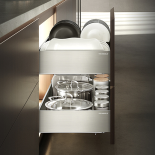 悍高拉篮希勒6.0mini锅碗架三边拉篮不锈钢拉丝色哑光新款包邮