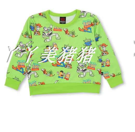 日本babydoll男童迪士尼玩具总动员毛圈长袖春秋休闲圆领卫衣