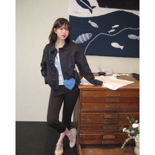 韩国小众品牌MUSED侧开衩骑行七分裤