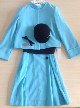 厦航MF空姐制服套装乘务员工作服天空蓝连衣裙 Xiamen Airlines