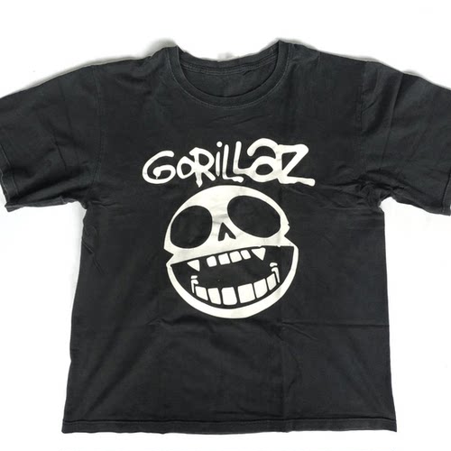 575-重磅300克 宽松 大码 落肩Gorillaz街头修身纯色圆领纯棉男