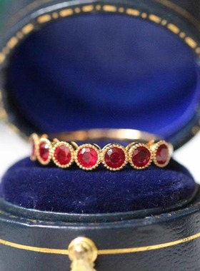 小众设计18K金天然红宝石戒指