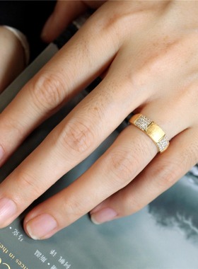 925银镀金意大利工艺拉丝戒指