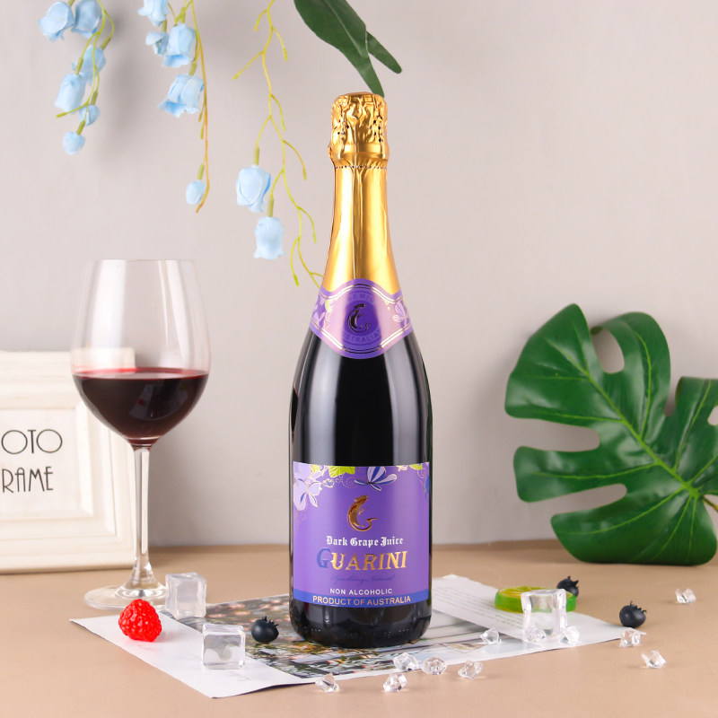 澳大利亚原瓶进口古瑞尼无醇起泡红葡萄汁750ml女士聚会果汁0酒精