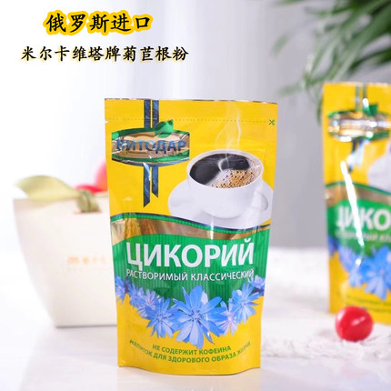 俄罗斯进口米尔卡维塔牌速溶菊苣根粉固体饮料85克速溶咖啡冲调