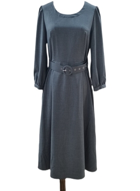 依瑄贝妮EB珂曼莎/阿曼珂KM13057时尚连衣裙2023新款收腰显瘦裙秋