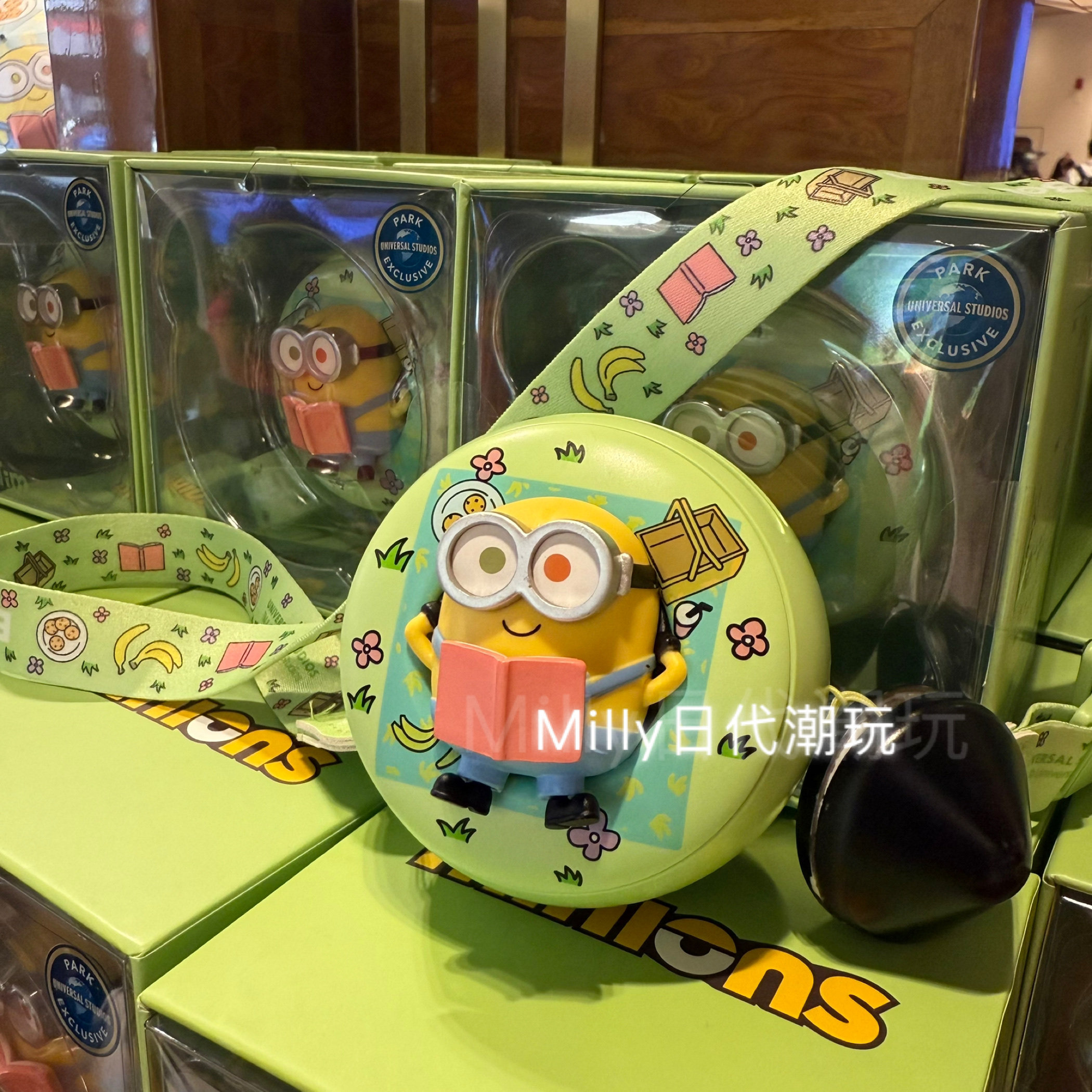 环球影城代购正版小黄人鲍勃春游系列挂脖风扇便携降温扇子空调扇